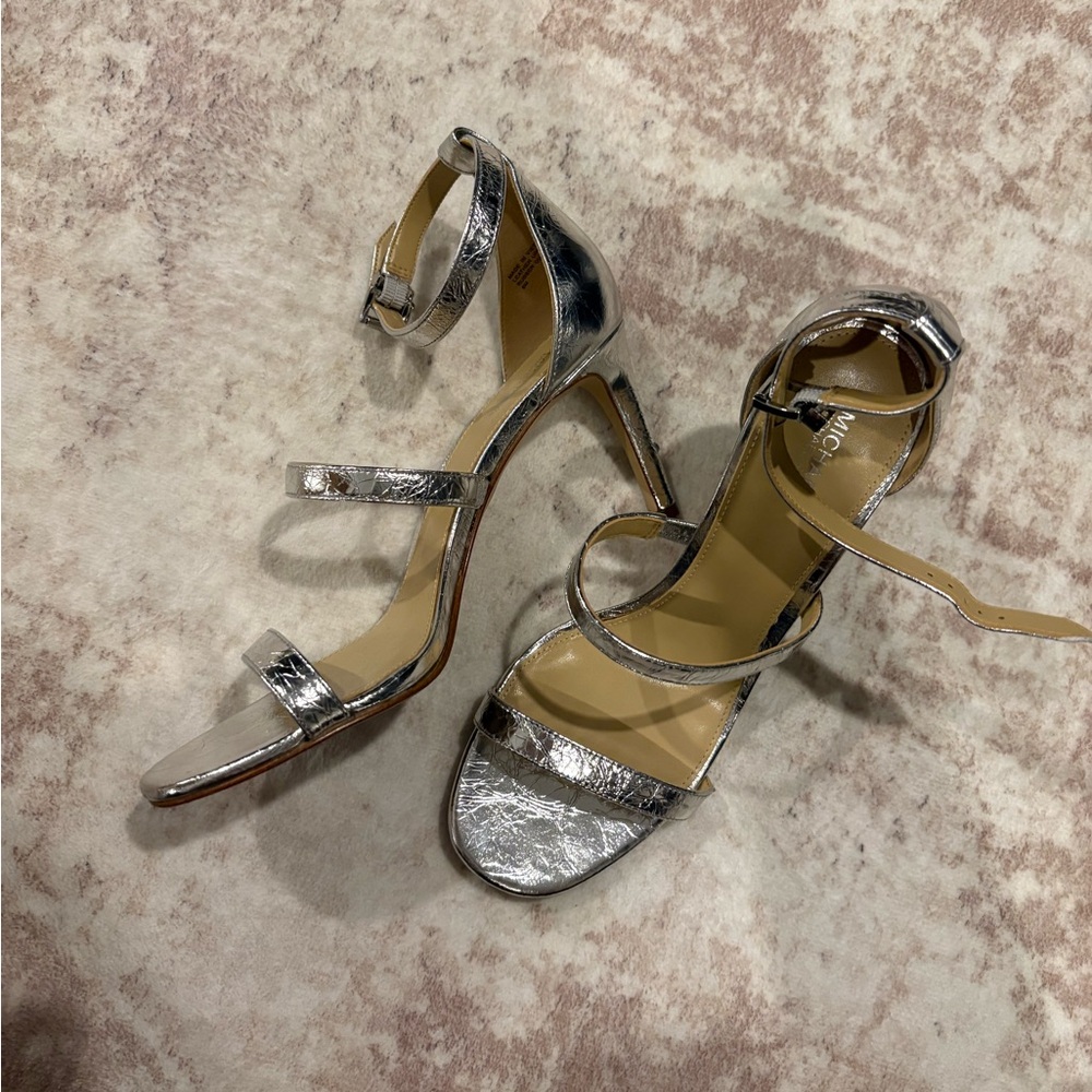 Michael Kors Koda Metallic Silver Heels